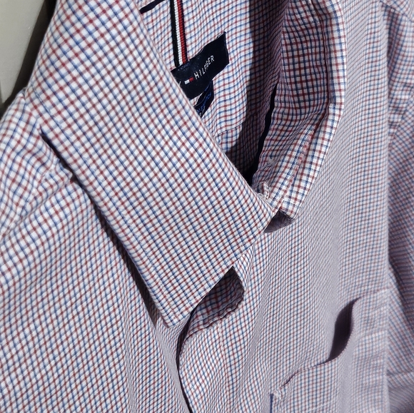 Mens Tommy Hilfiger Button Down Dress Shirt L 16-16 1/2 - Picture 3 of 7